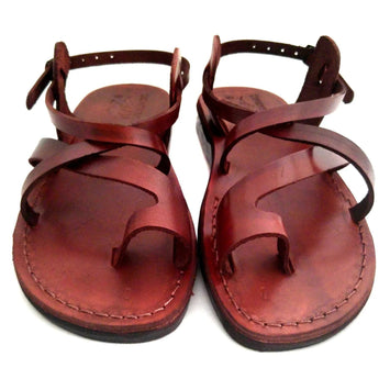 Biblical Jesus Sandals – Genuine Leather Sandals Made in Bethlehem Style 06 - Lion of Judah Market