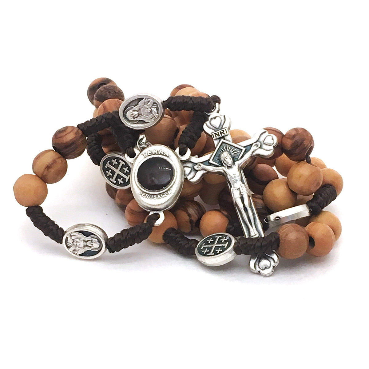 LION OF JUDAH MARKET Olive Wood Rosary - Bethlehem Holy Soil, Christian Gift from Jerusalem