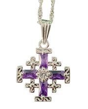 Jerusalem Cross Amethyst Pendant Necklace - Lion of Judah Market