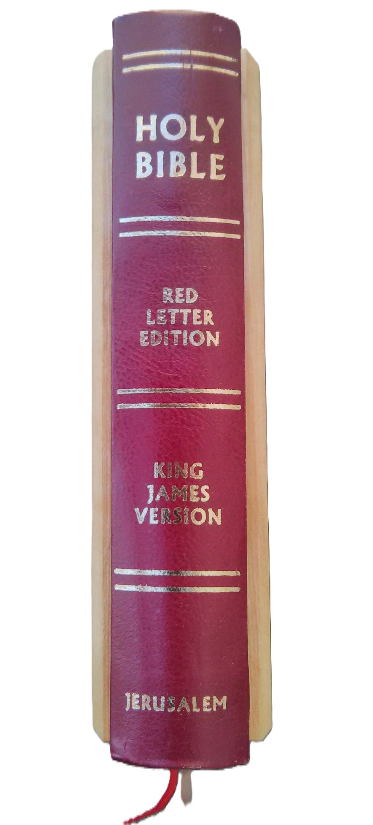 Olive Wood Bible with 'Jerusalem Soil' ~ Red-Letter King James Version - Lion of Judah Market