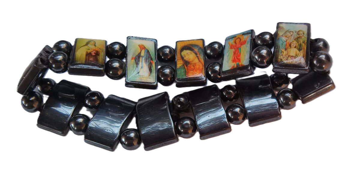 Jerusalem Hematite Icons Elastic Bracelet - Lion of Judah Market