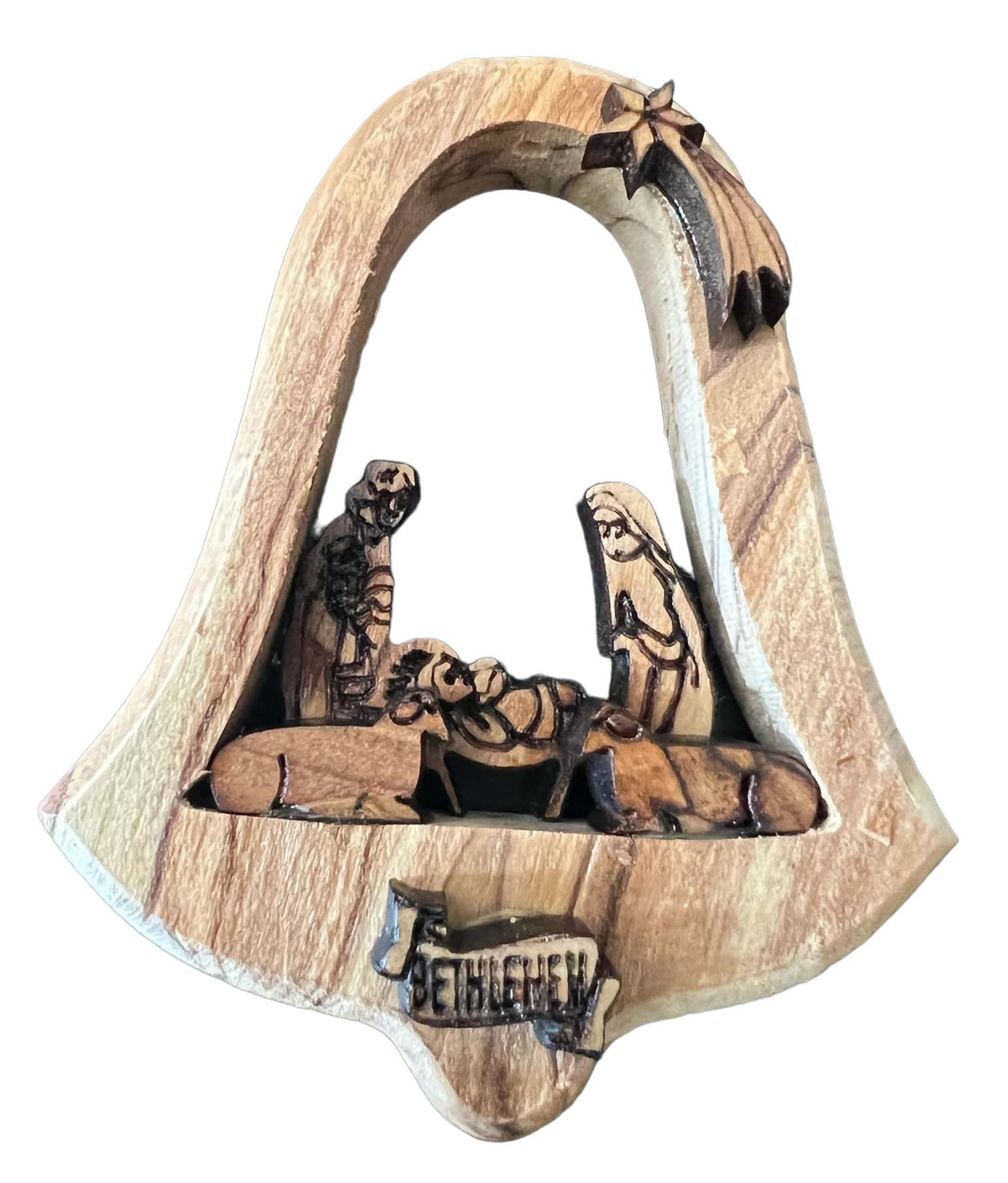 Olive Wood Christmas Tree Nativity Scene Ornaments 3.5" - Lion of Judah Market