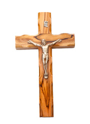 Olive Wood Wall Cross Crucifix from Jerusalem - 10 inches Height | Lion of Judah Market