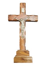 Olive Wood Standing Crucifix 5" - Made in Bethlehem - Lion of Judah Market