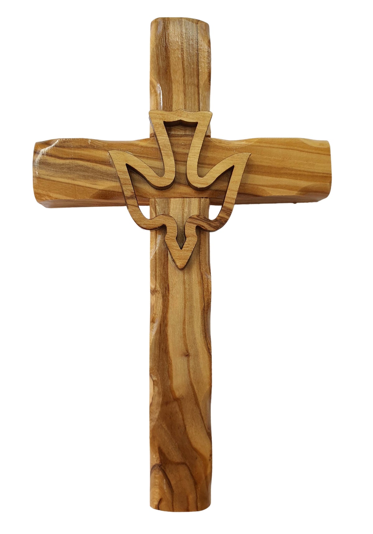 Olive Wood Dove Shalom Cross from Jerusalem Size 8" - Lion of Judah Market