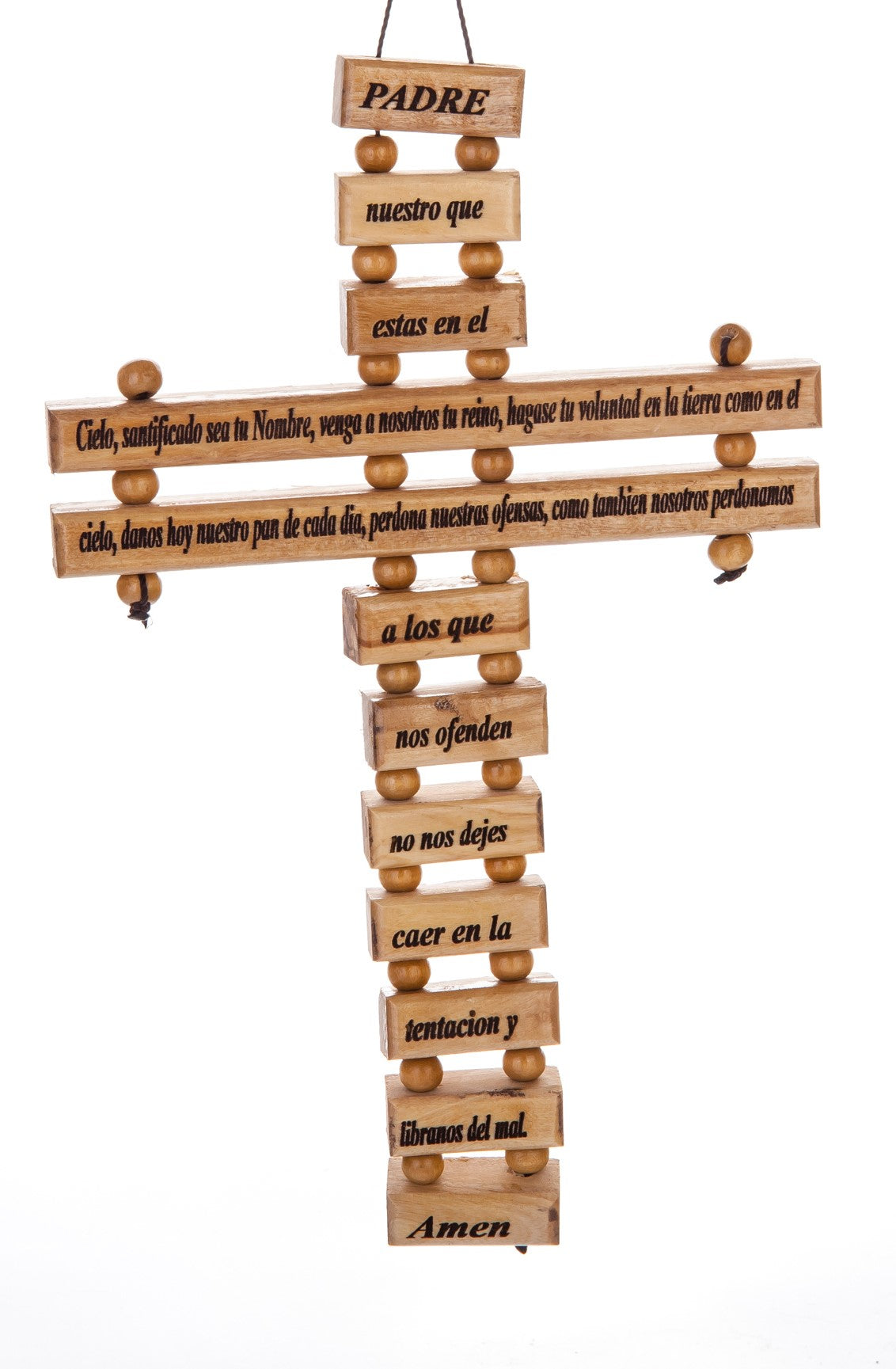 Wall Cross 9" with Lord's Prayer (Our Father Prayer) in Spanish (Español) - Lion of Judah Market