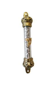 Gold Plated Crown Mezuzah 5" with Scroll - Lion of Judah Market