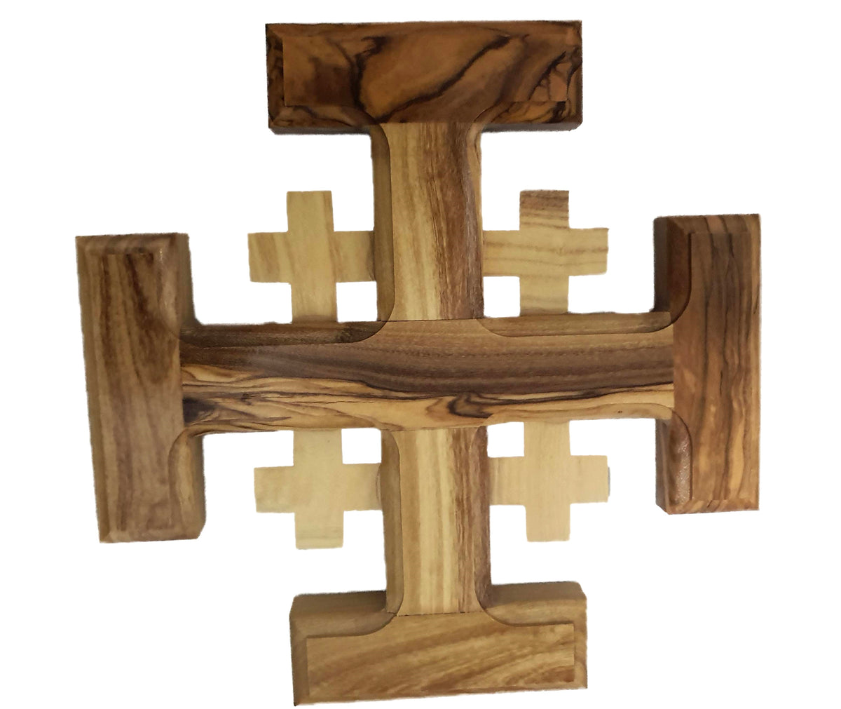 Olive Wood Jerusalem Cross 3" 6" - 6" - Lion of Judah Market