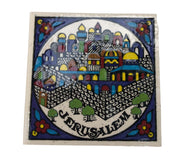 Armenian Ceramic Jerusalem View Fridge Magnet from Jerusalem - Lion of Judah Market
