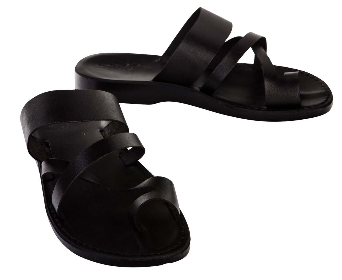 Biblical Jesus Sandals Style 08 Black - 37 / 5 / 6½ | Lion of Judah Market