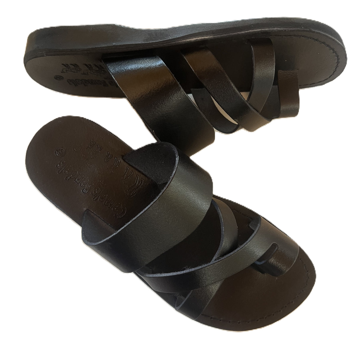 Biblical Jesus Sandals Style 08 Black - 48 /14 /- | Lion of Judah Market