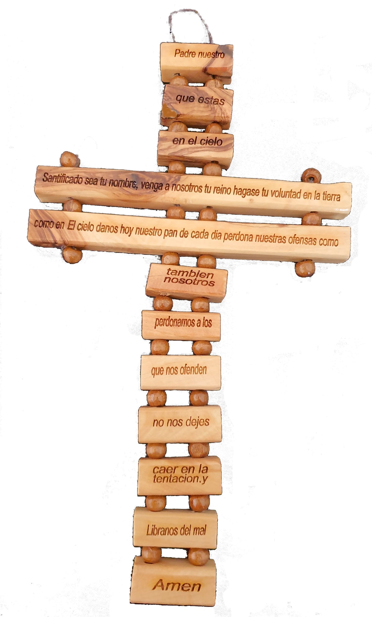 Wall Cross 9" with Lord's Prayer (Our Father Prayer) in Spanish (Español) - Lion of Judah Market