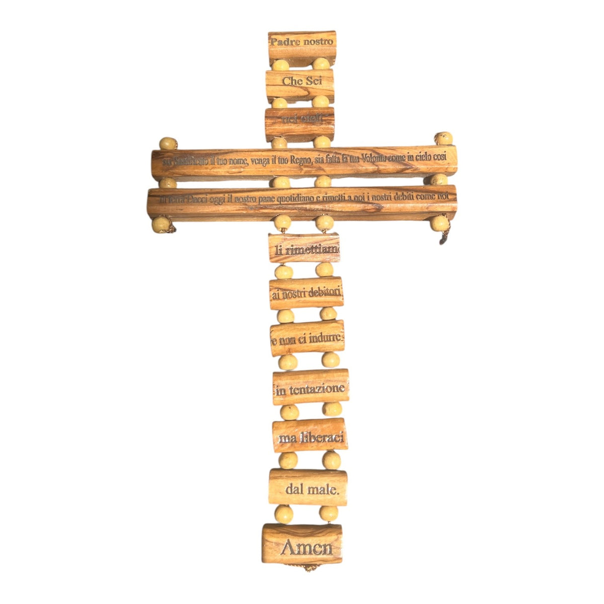 Wall Cross 9" with Lord's Prayer (Our Father Prayer) - Italian - Lion of Judah Market