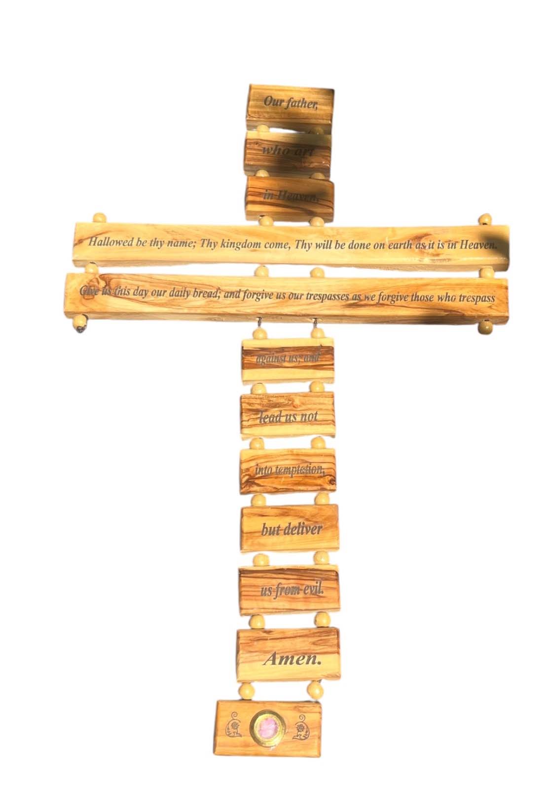 Wall Cross 18" with Lord's Prayer (Our Father Prayer) in English - Lion of Judah Market
