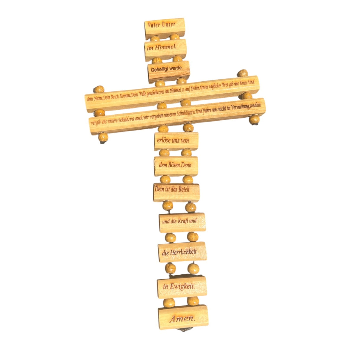 Wall Cross 9" with Lord's Prayer (Our Father Prayer) - German - Lion of Judah Market
