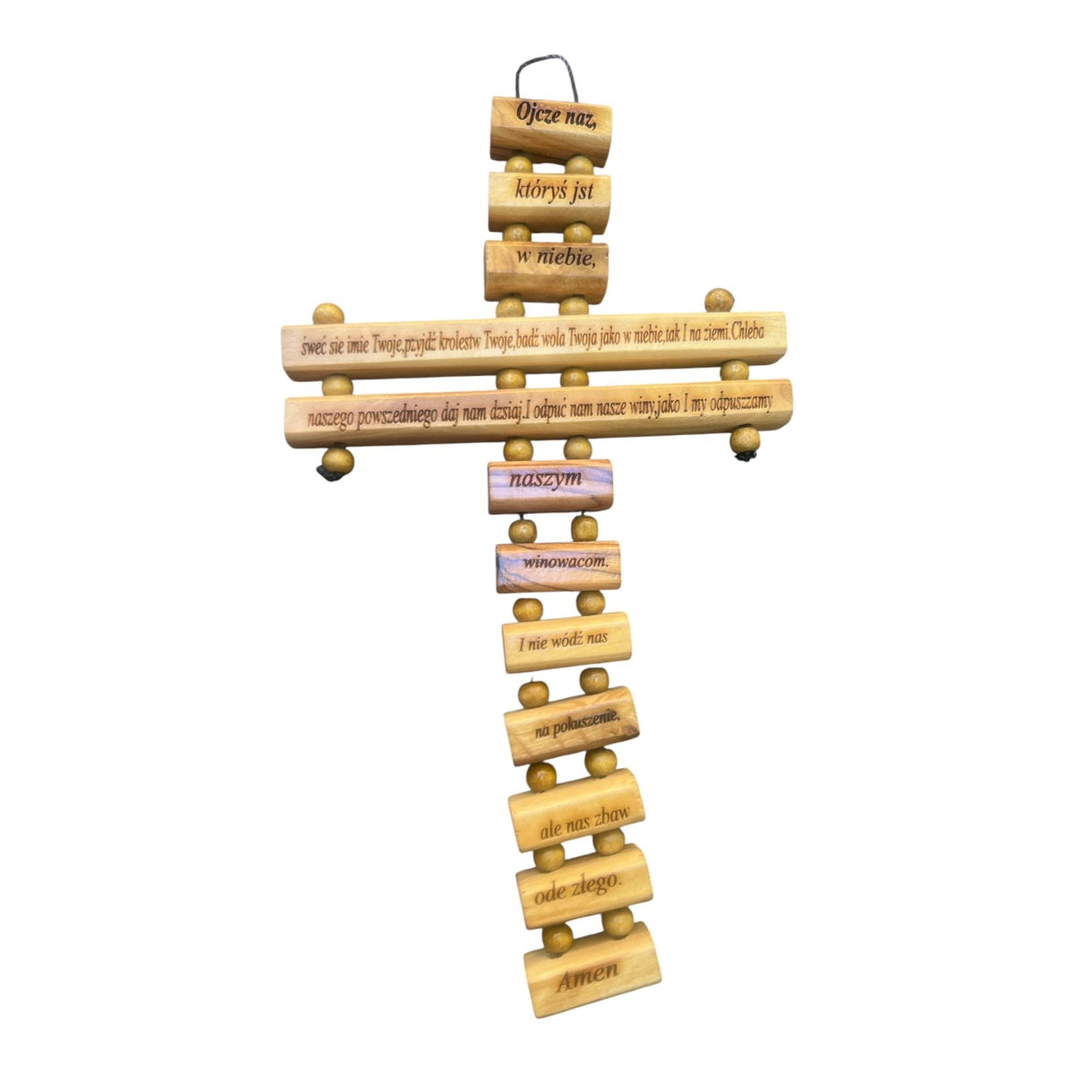 Wall Cross 9" with Lord's Prayer (Our Father Prayer) - Polish - Lion of Judah Market