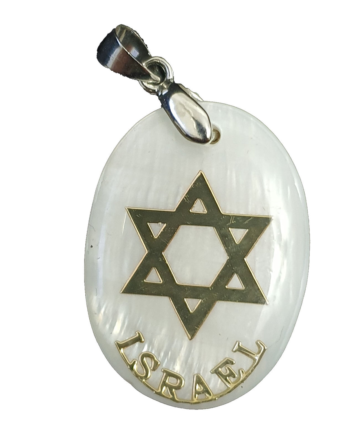 Mother of Pearl Oval Israel Pendant - Magen David - Lion of Judah Market