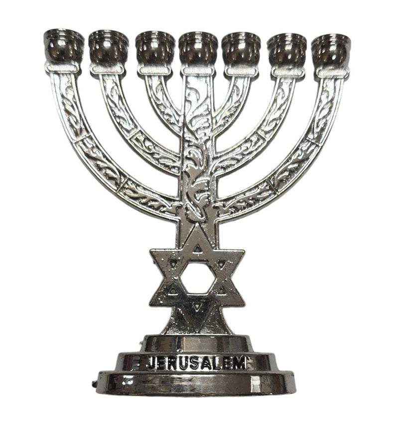 Magen David Silver Menorah 4" - Lion of Judah Market