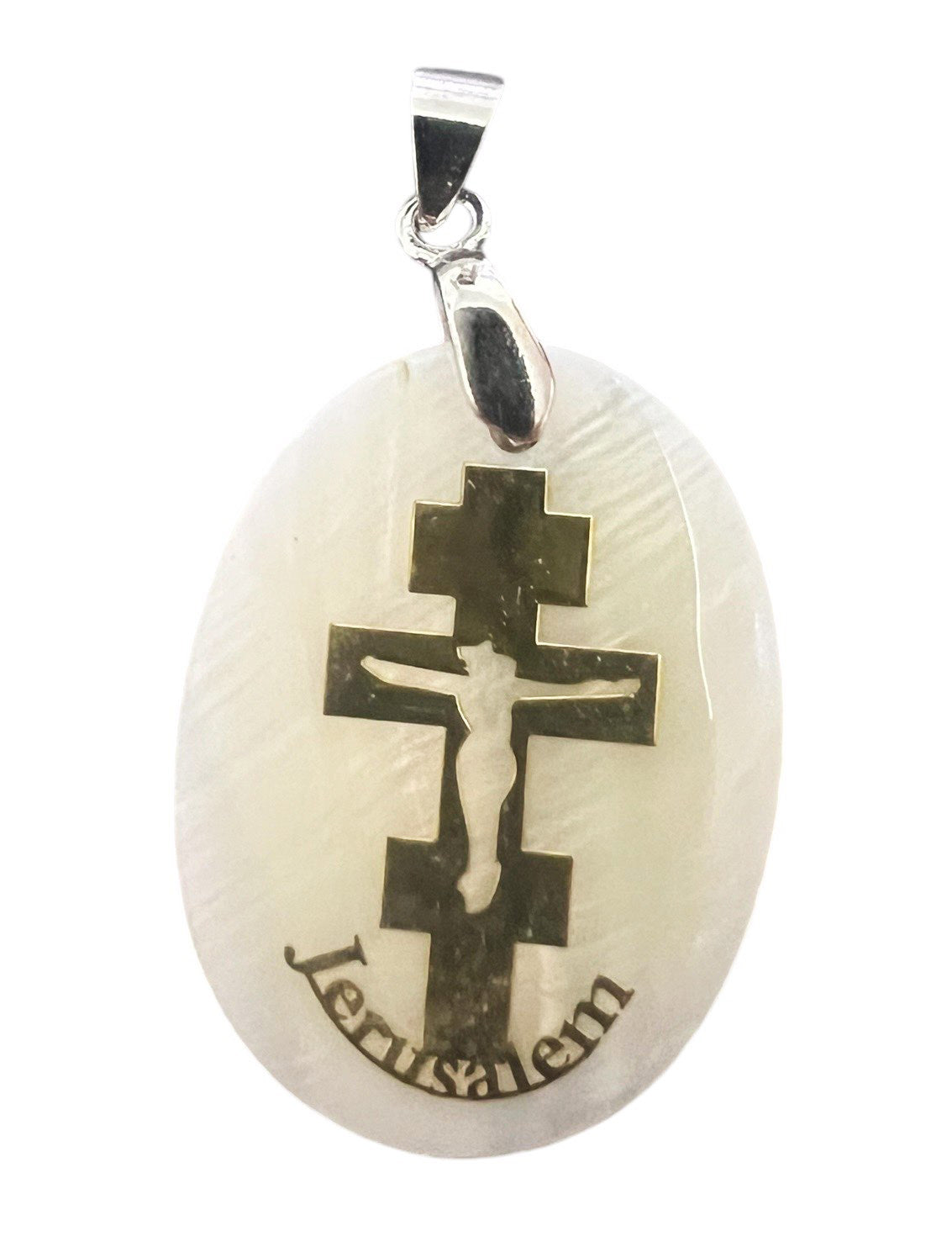 Greek Russian Orthodox Mother of Pearl Jerusalem Pendant - Lion of Judah Market