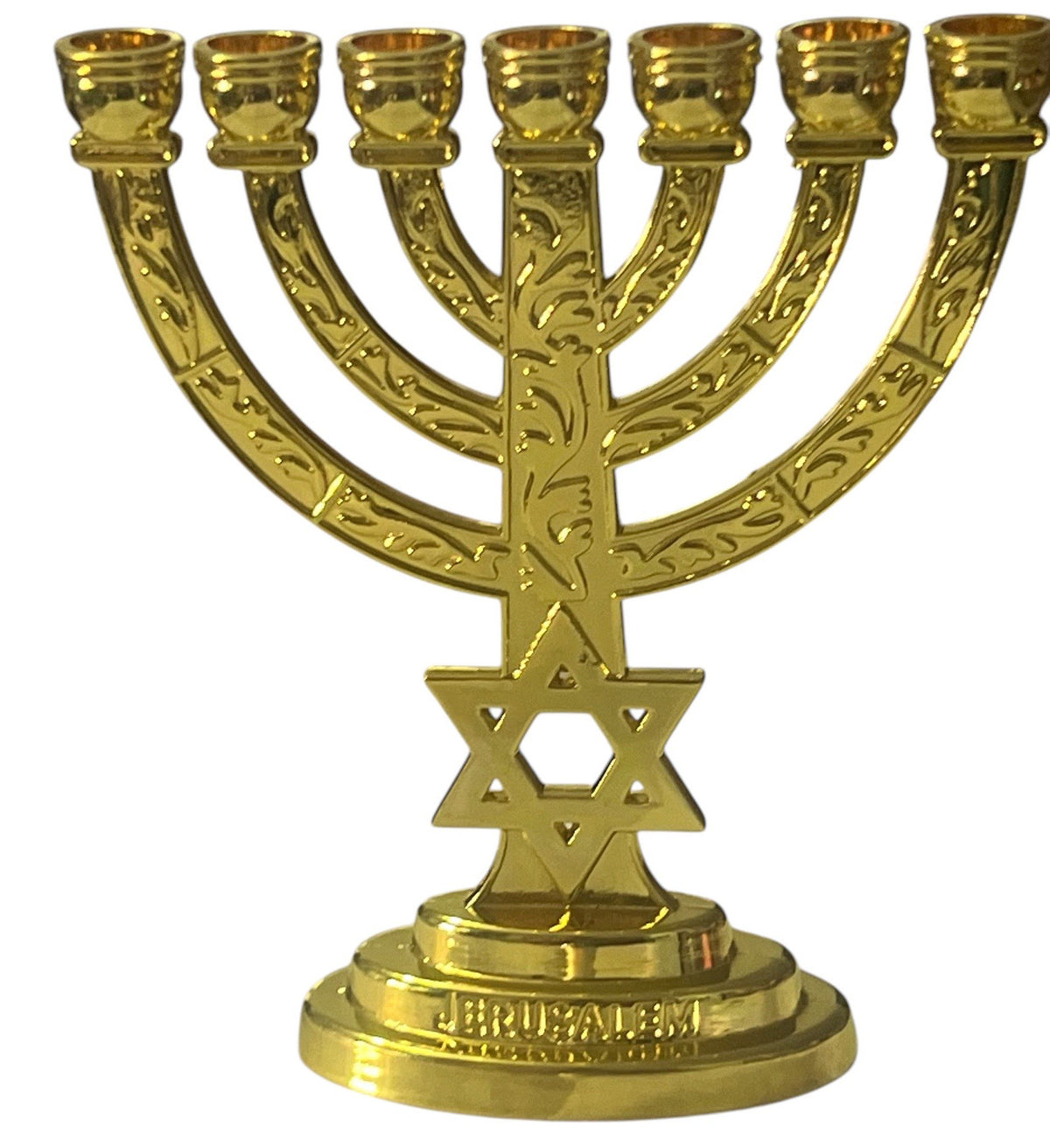 Magen David Gold Menorah 4" - Lion of Judah Market