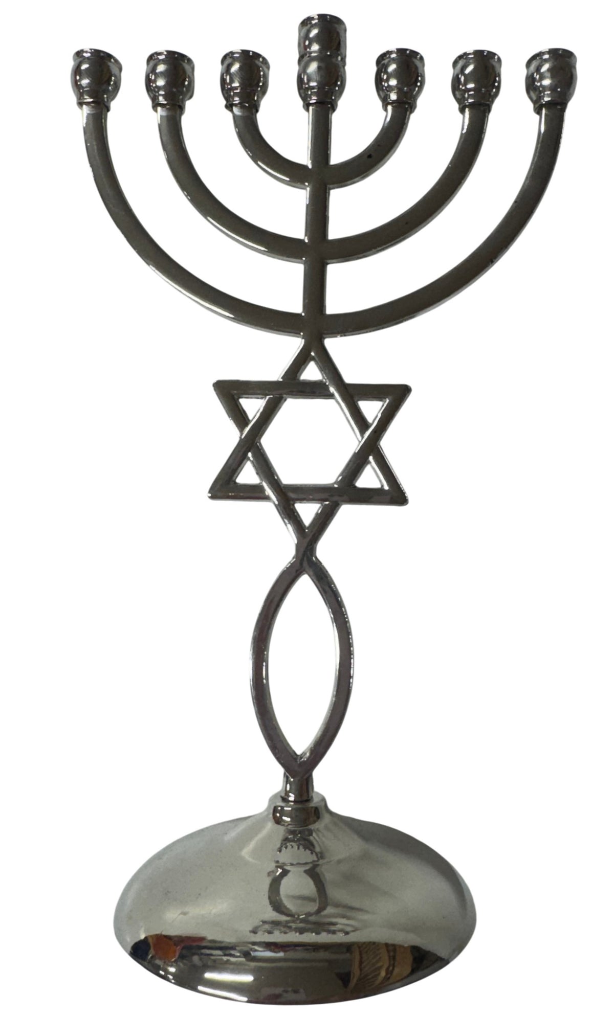 Messianic Grafted-In Silver Menorah 8" - Lion of Judah Market