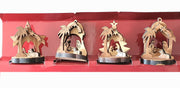 Set of 4 3-D Olive Wood Nativity Set Christmas Ornaments from Holy Land - Lion of Judah Market