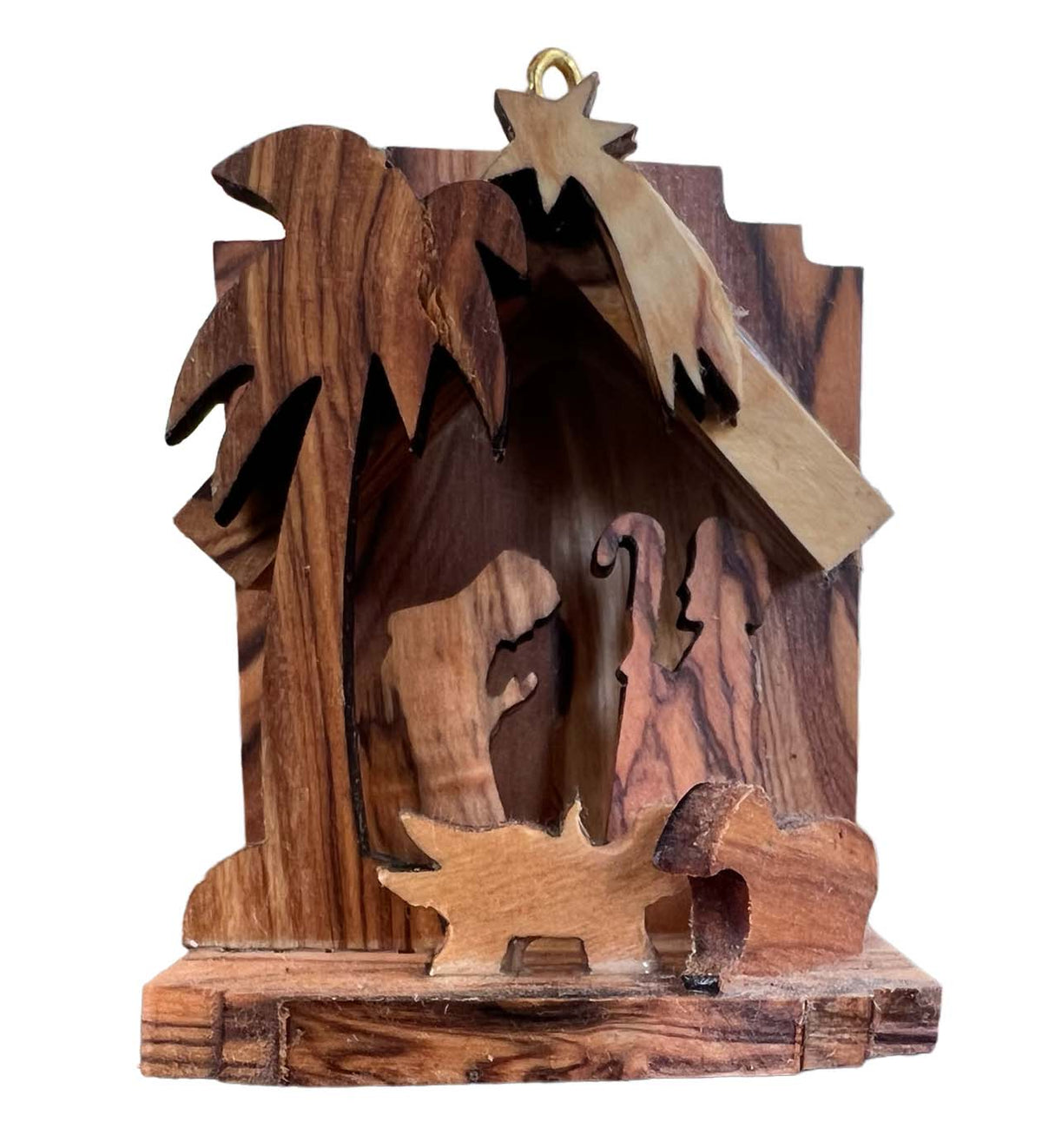 Olive Wood Traditional Christmas Tree Nativity Scene Ornament 2.6" - Lion of Judah Market