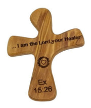 Olive wood 'I am the LORD your Healer' Comfort Cross 4.25" - Lion of Judah Market
