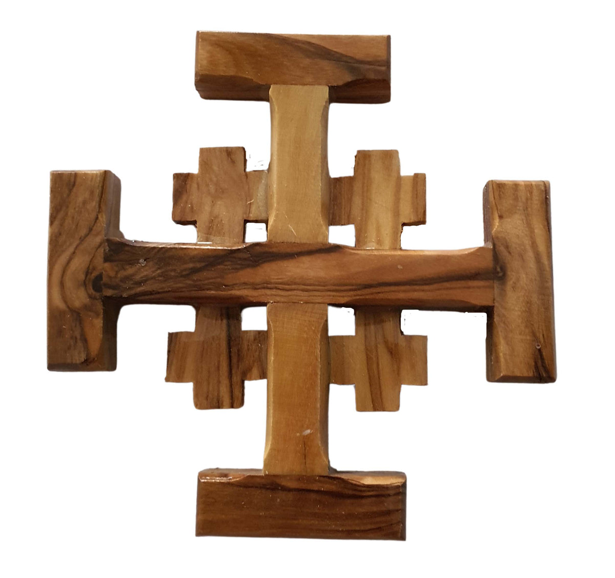 Olive Wood Jerusalem Cross 3" - 6 x 6 inches - Lion of Judah Market