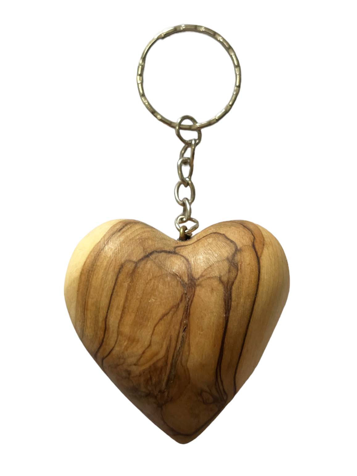 Olive Wood Heart Keychain | Lion of Judah Market
