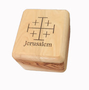 Hand Carved Olive Wood Jerusalem Cross Rosary Box - Lion of Judah Market