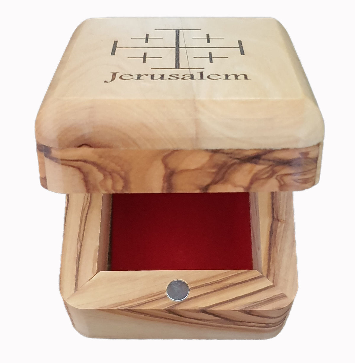 Hand Carved Olive Wood Jerusalem Cross Rosary Box - Lion of Judah Market