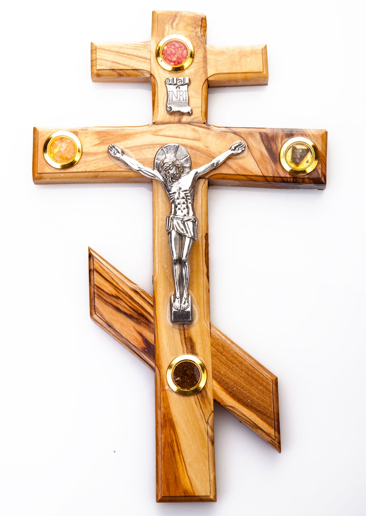 Russian Orthodox Cross Crucifix 10" Bethlehem Olive Wood - Lion of Judah Market