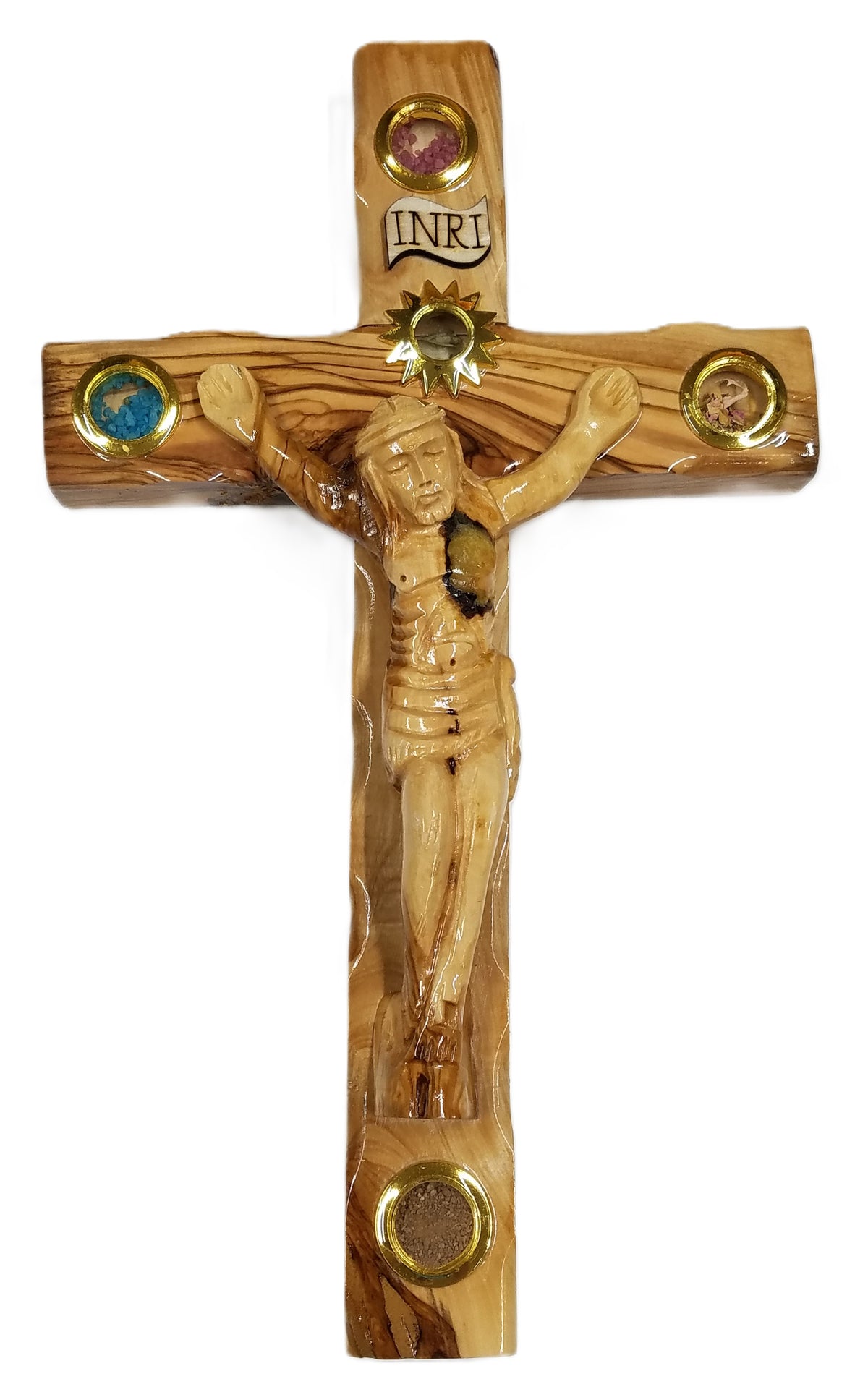 Olive Wood Cross Crucifix with Wooden Body 20" Bethlehem | Lion of Judah Market
