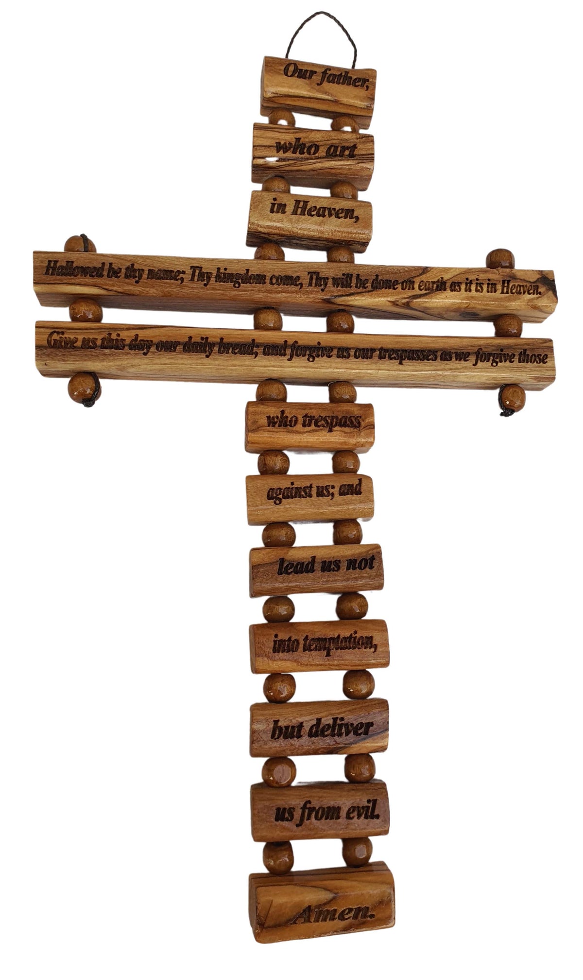 Wall Cross 9" with Lord's Prayer (Our Father Prayer) in English - Lion of Judah Market
