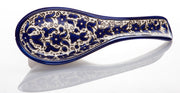 Traditional Jerusalem Ceramic Spoon Rest Blue Flowers - Lion of Judah Market