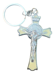 St. Benedict Cream Enamel Keychain Key Chain - Lion of Judah Market