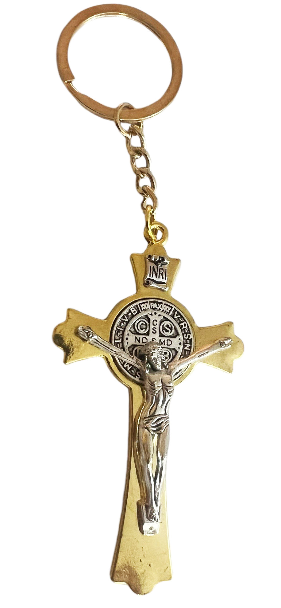 St. Benedict Gold Keychain - Lion of Judah Market