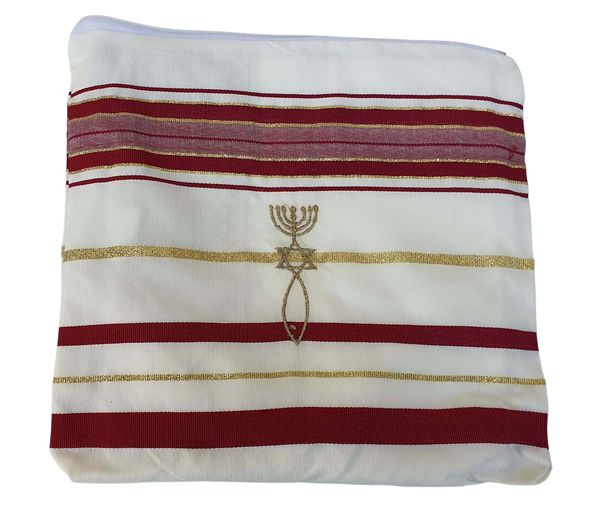 Messianic Grafted-In Prayer Shawl Tallit Maroon 72"x22" - Lion of Judah Market