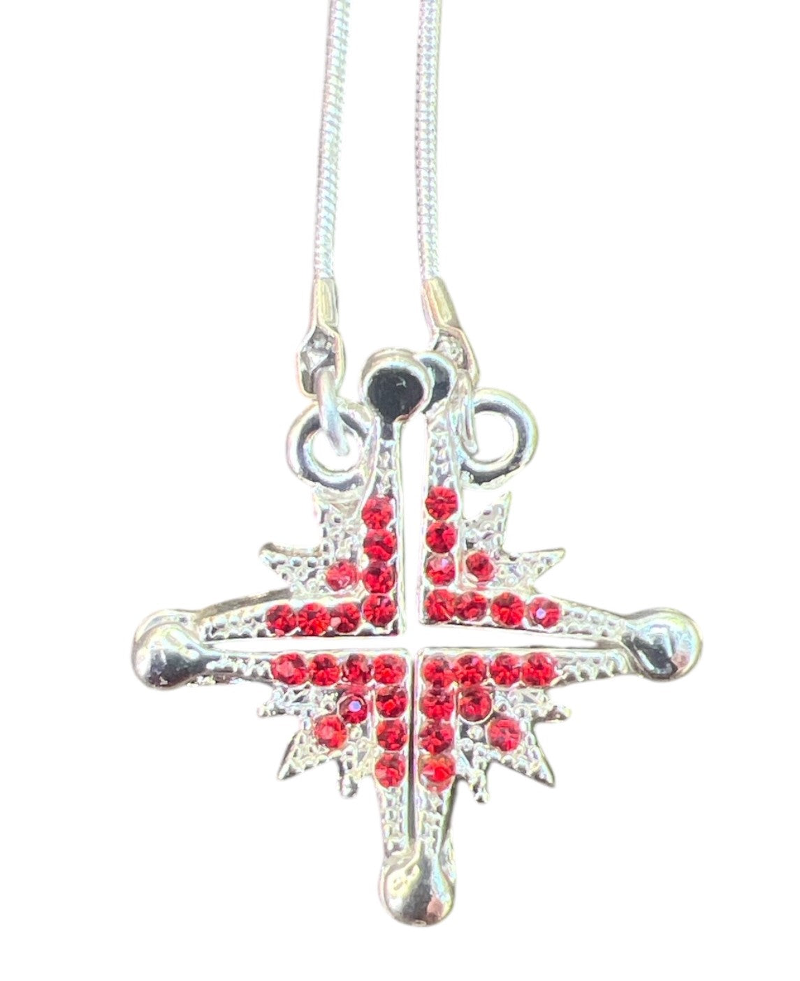 Enamel Open Bethlehem Nativity Star Pendant Necklace - red - Lion of Judah Market