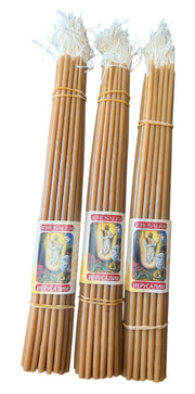 3 Bundles of 33 Beeswax 9.5" Candles Blessed at Holy Sepulchre 99 Total - Lion of Judah Market