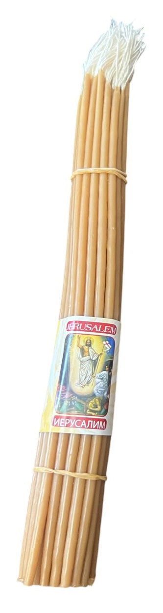 33 Beeswax 9.5" Candles Blessed at Holy Sepulchre - Lion of Judah Market