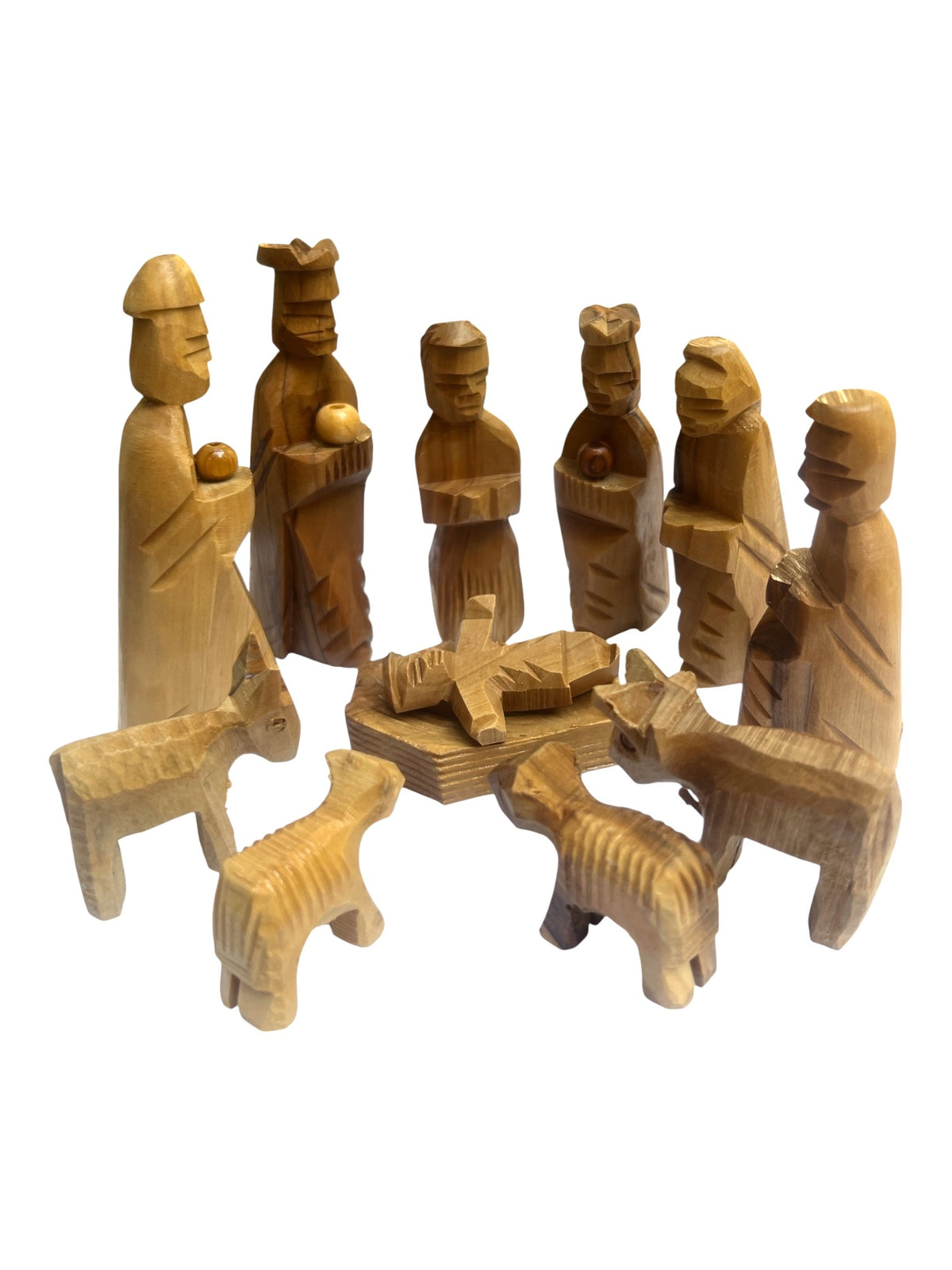 Bethlehem Olive Wood Nativity Set 12 pieces 4" - Lion of Judah Market