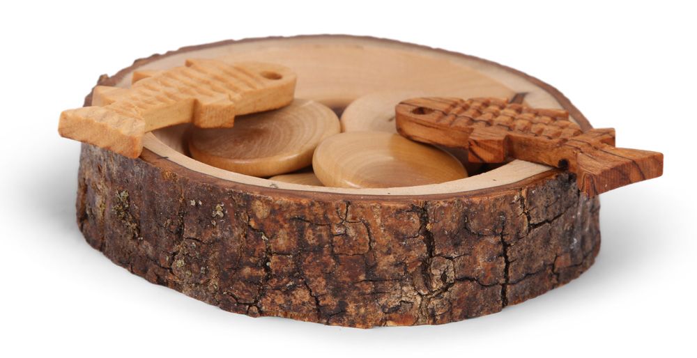 The Miracle with 5 Loaves and 2 Fish 'Tabgha' made from Olive Wood - Lion of Judah Market