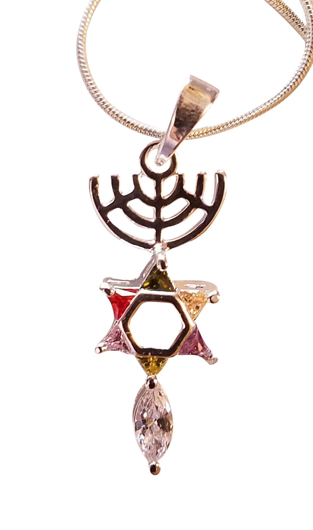 Messianic Colored Glass Pendant Necklace - Lion of Judah Market