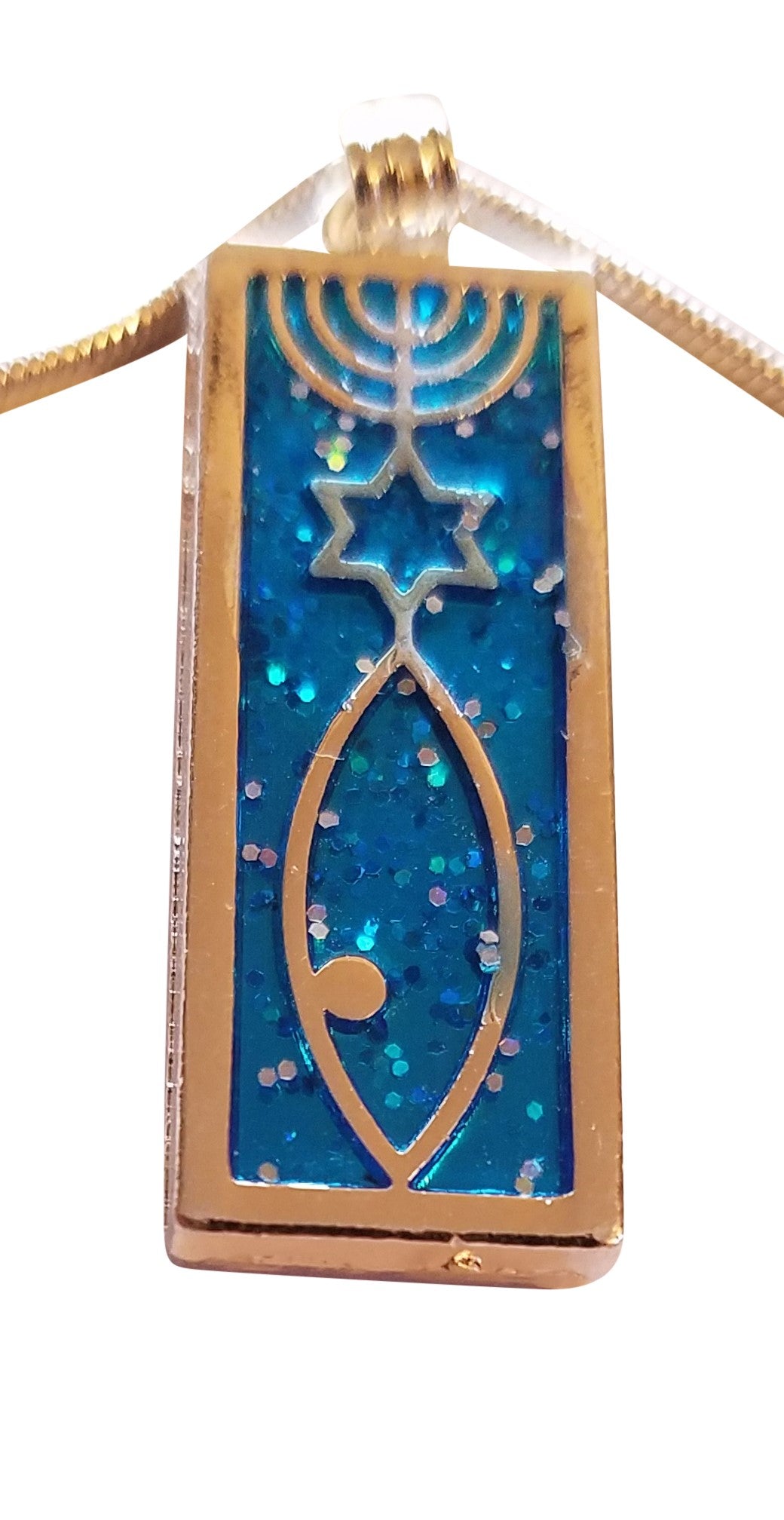 Messianic Square Enamel Pendant Necklace - Lion of Judah Market