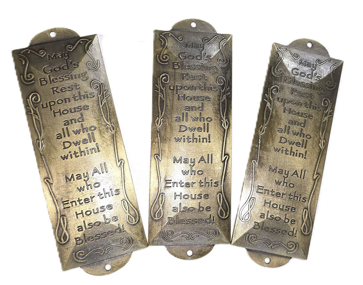 3 pcs Metal Mezuzah Cases 5" - Lion of Judah Market