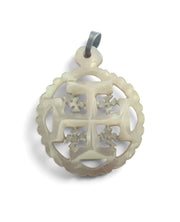 Mother of Pearl Round Cross Pendant 1" - Lion of Judah Market
