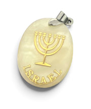 Mother of Pearl Menorah Israel Pendant - Lion of Judah Market
