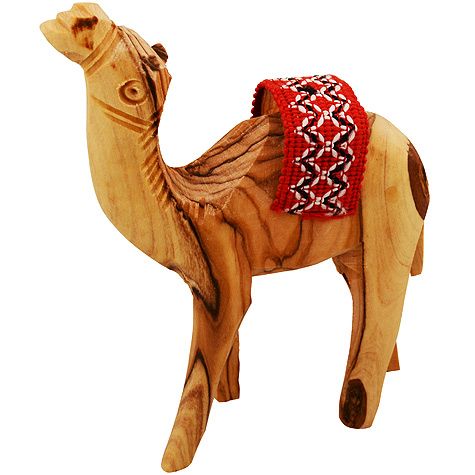 Olive Wood Camel with Saddle - Various sizes - Lion of Judah Market